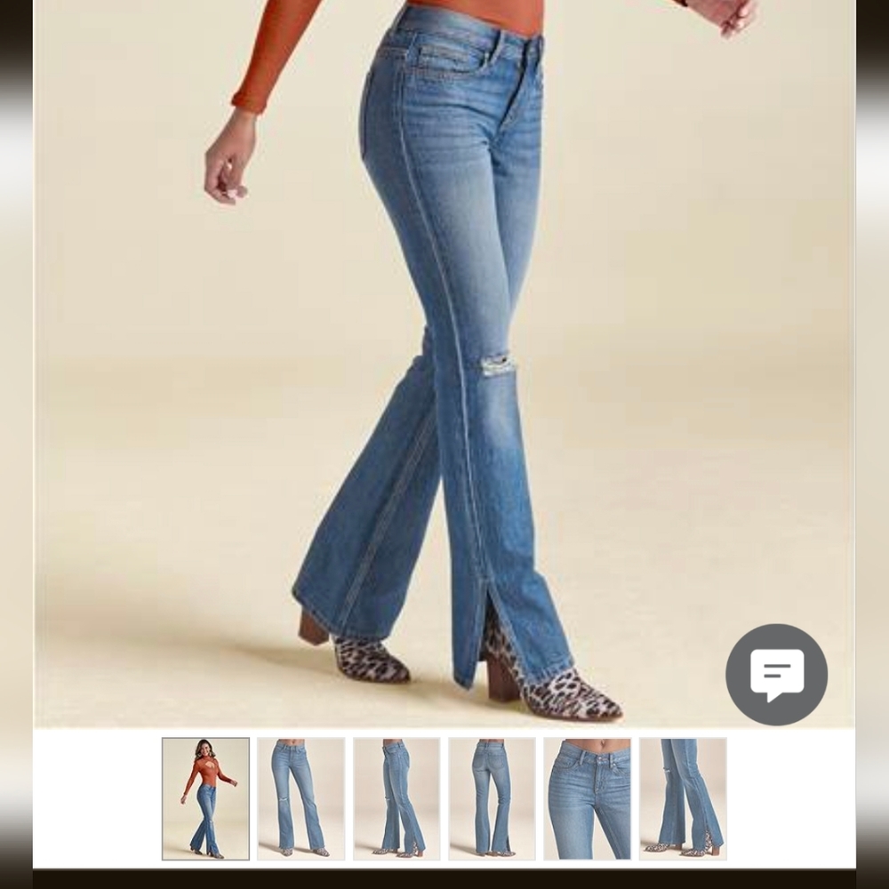 NWT Venus Jeans Split Hem.